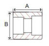 Picture of Class 3000 forged carbon steel socket weld reducing coupling 4 x 2-1/2  inch