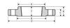 Picture of 1 x ¾ inch class 150 carbon steel threaded reducing flange