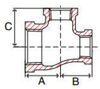 Picture of 1/2 x 1/2 x 3/8 inch NPT threaded lead free bronze reducing tee