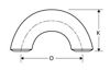 Picture of 3 inch carbon steel short radius 180 degree return bend